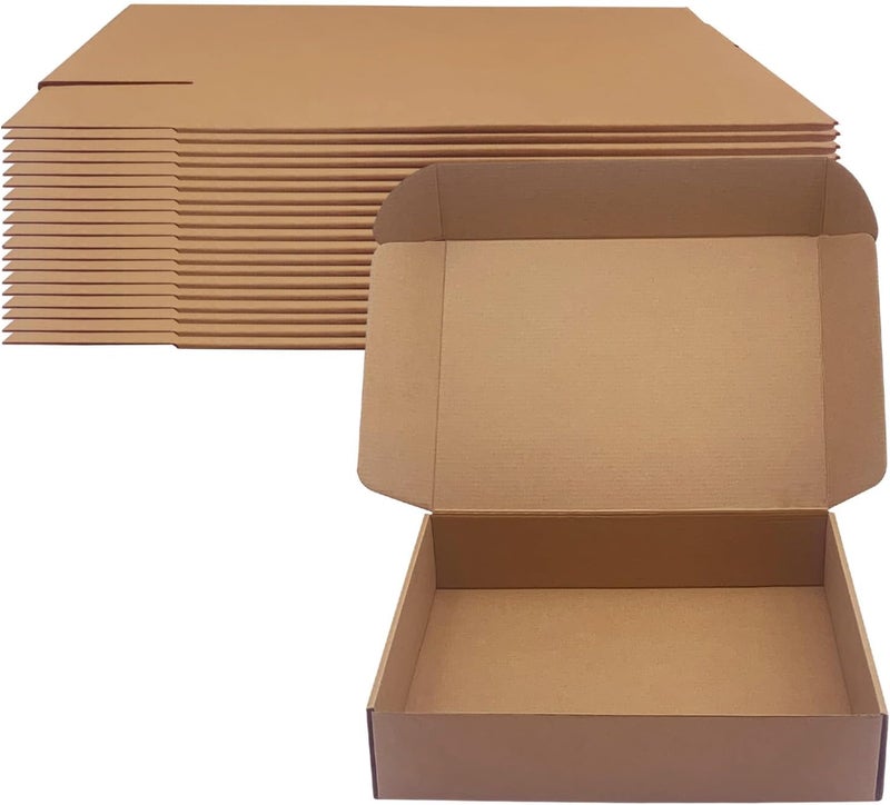 Livejun 14x10x3 inch Shipping Boxes Pack of 20, Brown Corrugated Cardboard Box Mailer Boxes for Packaging Small Business Shipping，Recyclable Moving Storage Mailing Boxes Bulk Book Literature Gift Giving - Image 1